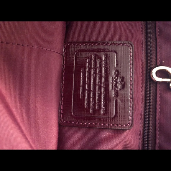 Coach Peyton Sherry Red Patent Leather Chain Tote - Picture 4 of 5